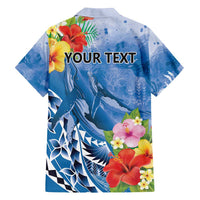 Personalised Yap States Humpback Whale Hawaiian Shirt Polynesian Tropical Flowers LT9 - Polynesian Pride