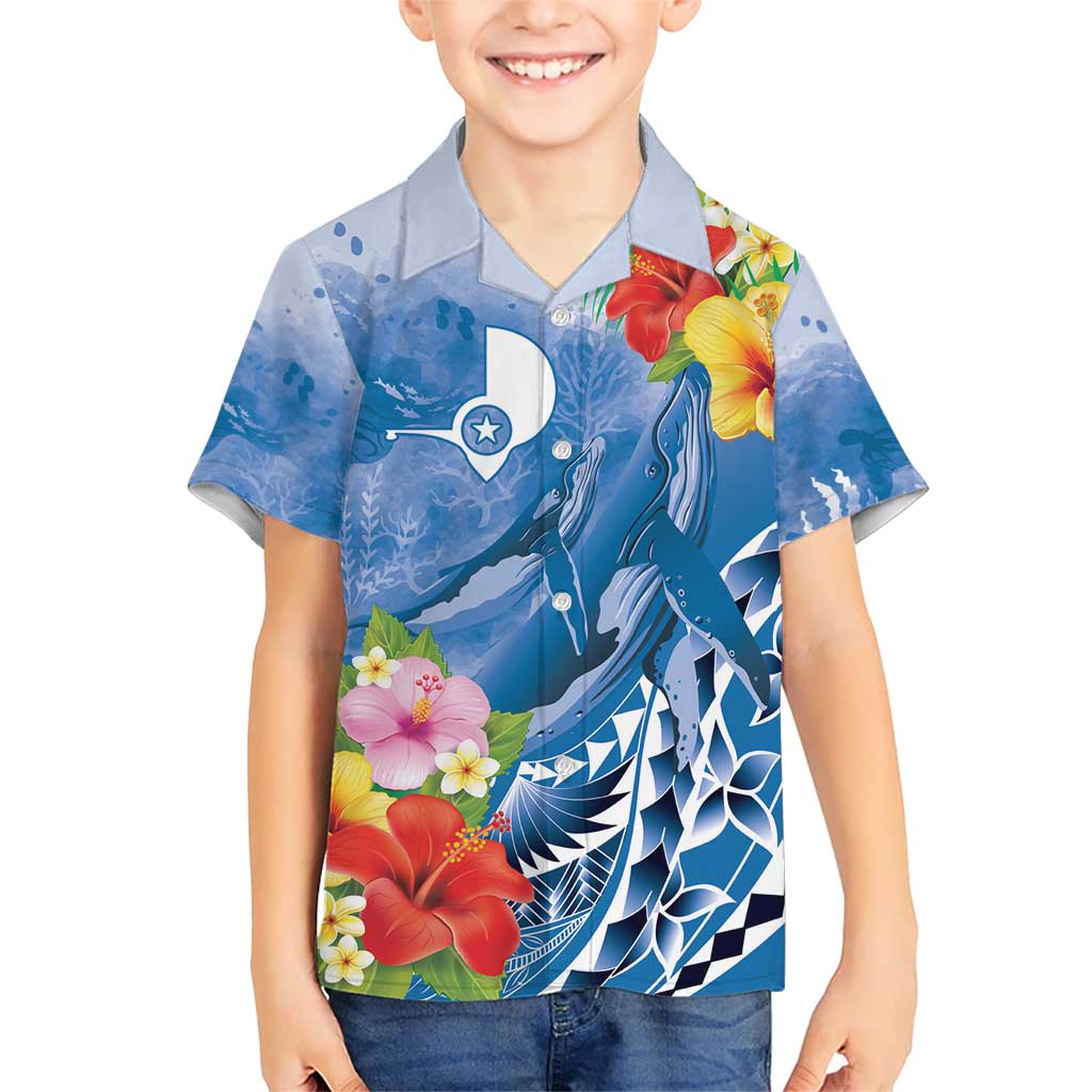 Personalised Yap States Humpback Whale Hawaiian Shirt Polynesian Tropical Flowers LT9 - Polynesian Pride