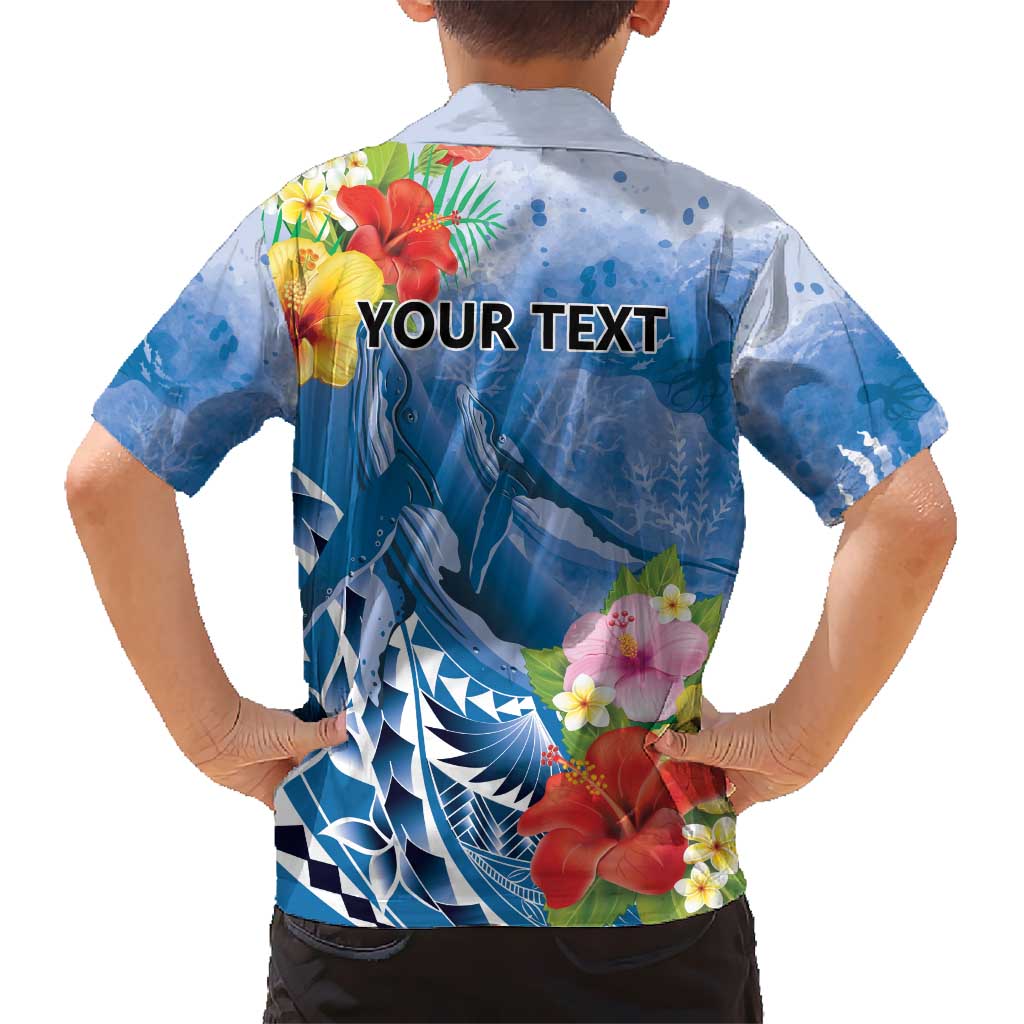 Personalised Yap States Humpback Whale Hawaiian Shirt Polynesian Tropical Flowers LT9 - Polynesian Pride