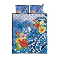 Personalised Yap States Humpback Whale Quilt Bed Set Polynesian Tropical Flowers LT9 - Polynesian Pride