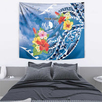 Personalised Yap States Humpback Whale Tapestry Polynesian Tropical Flowers LT9 - Polynesian Pride