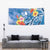 Personalised Yap States Humpback Whale Tapestry Polynesian Tropical Flowers