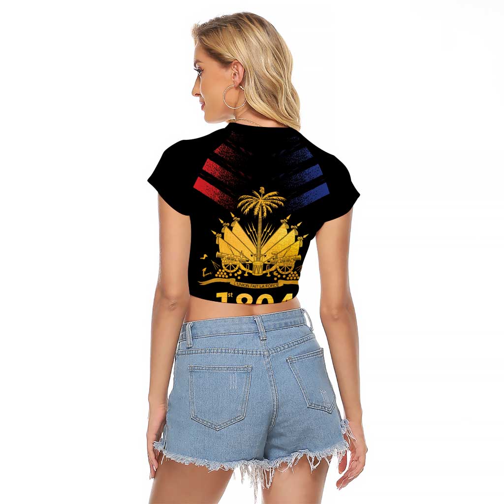 Haiti Independence Day Raglan Cropped T Shirt The First Black Republic Since 1804 LT9 - Polynesian Pride
