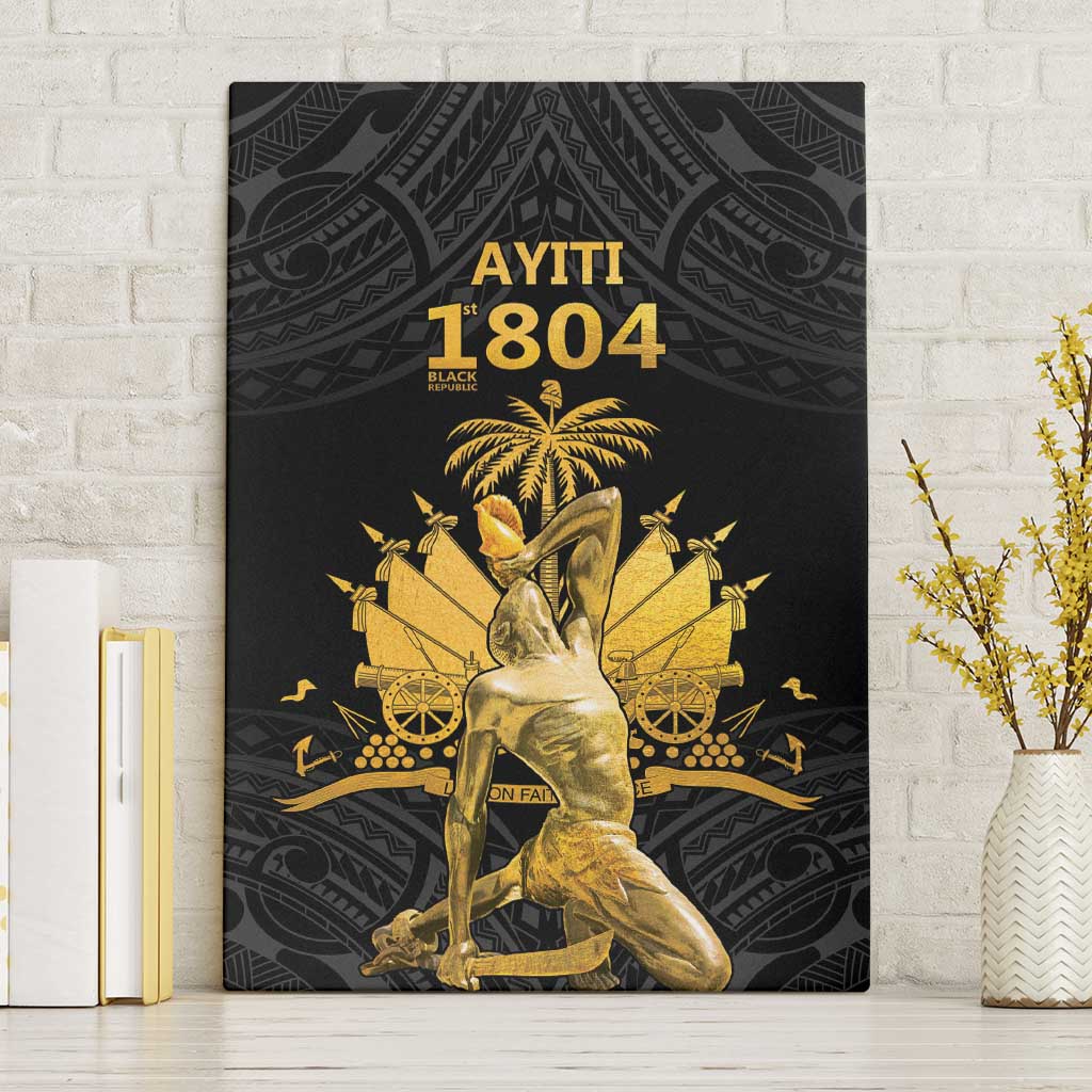 Haitian Negre Marron 1804 Canvas Wall Art Black Polynesian Pattern LT9 Without Frame Black - Polynesian Pride