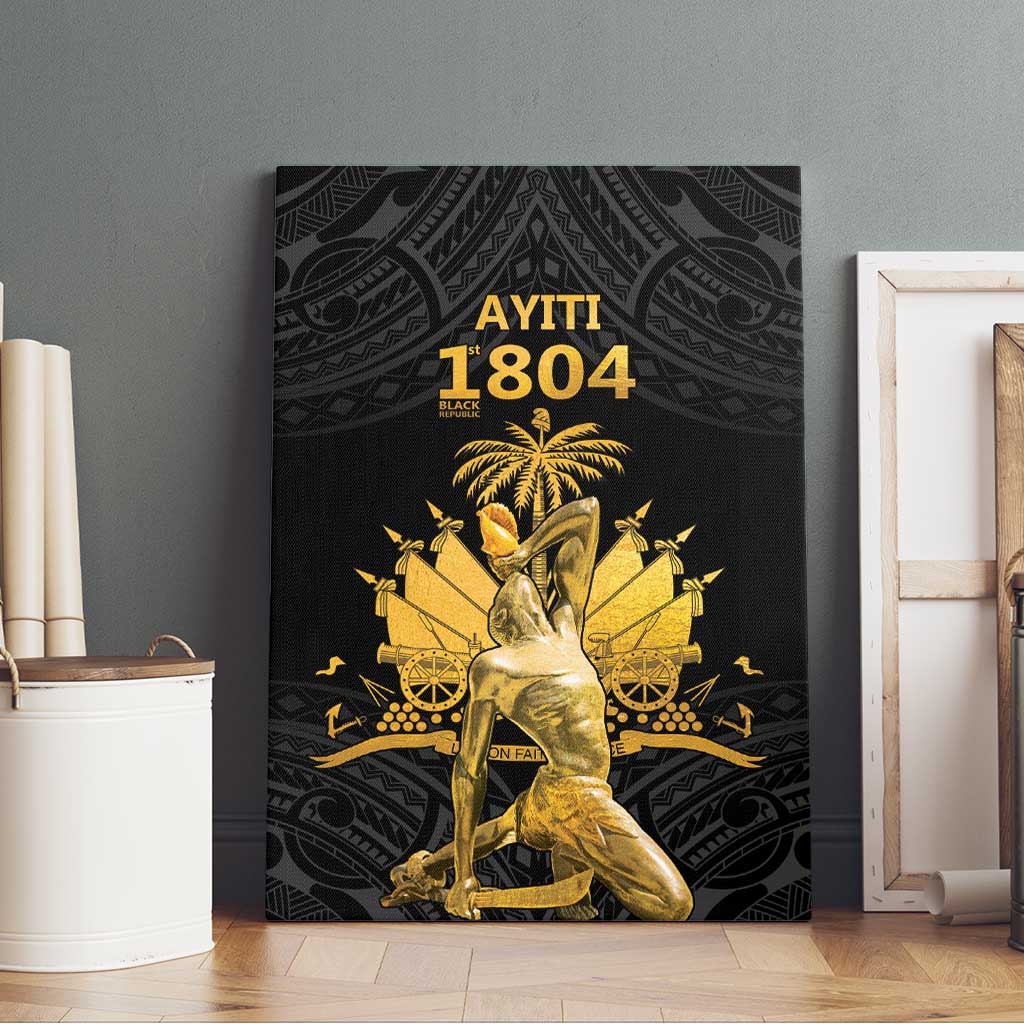 Haitian Negre Marron 1804 Canvas Wall Art Black Polynesian Pattern LT9 - Polynesian Pride