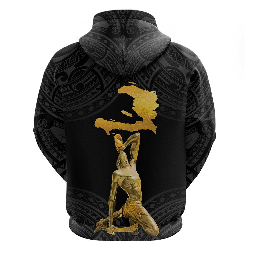 Haitian Negre Marron 1804 Hoodie Black Polynesian Pattern LT9 - Polynesian Pride