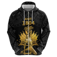 Haitian Negre Marron 1804 Hoodie Black Polynesian Pattern LT9 - Polynesian Pride