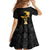 Haitian Negre Marron 1804 Kid Short Sleeve Dress Black Polynesian Pattern