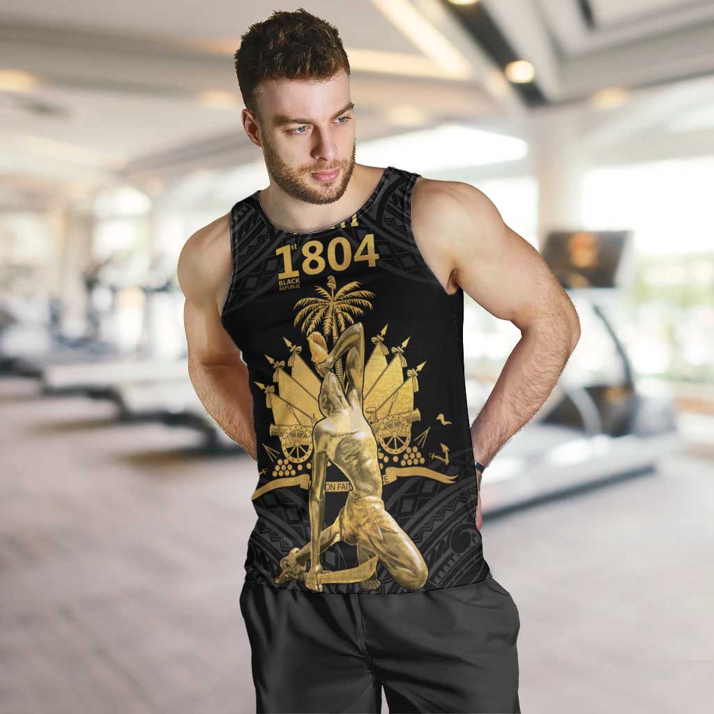 Haitian Negre Marron 1804 Men Tank Top Black Polynesian Pattern LT9 Black - Polynesian Pride