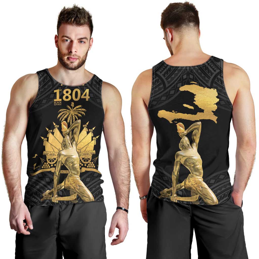 Haitian Negre Marron 1804 Men Tank Top Black Polynesian Pattern LT9 - Polynesian Pride