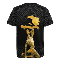 Haitian Negre Marron 1804 Rugby Jersey Black Polynesian Pattern LT9 - Polynesian Pride