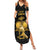 Haitian Negre Marron 1804 Summer Maxi Dress Black Polynesian Pattern