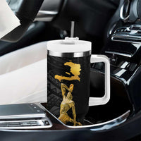 Haitian Negre Marron 1804 Tumbler With Handle Black Polynesian Pattern LT9 - Polynesian Pride