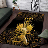 Haitian Negre Marron 1804 Area Rug Gold Polynesian Pattern LT9 Gold - Polynesian Pride