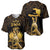 Haitian Negre Marron 1804 Baseball Jersey Gold Polynesian Pattern