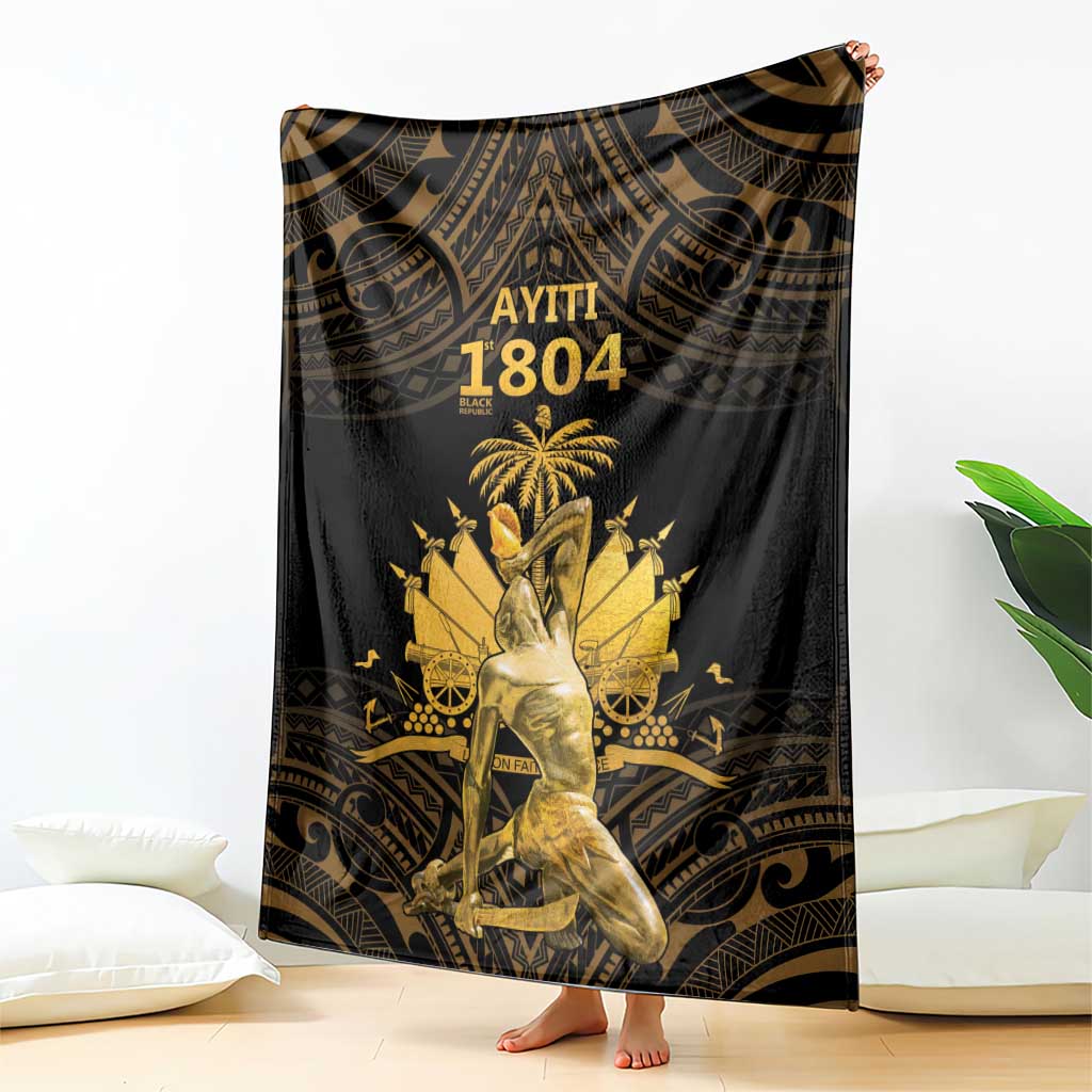 Haitian Negre Marron 1804 Blanket Gold Polynesian Pattern LT9 - Polynesian Pride
