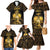 Haitian Negre Marron 1804 Family Matching Mermaid Dress and Hawaiian Shirt Gold Polynesian Pattern