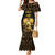 Haitian Negre Marron 1804 Family Matching Mermaid Dress and Hawaiian Shirt Gold Polynesian Pattern