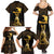 Haitian Negre Marron 1804 Family Matching Summer Maxi Dress and Hawaiian Shirt Gold Polynesian Pattern