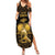 Haitian Negre Marron 1804 Family Matching Summer Maxi Dress and Hawaiian Shirt Gold Polynesian Pattern