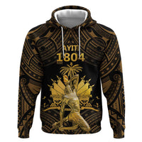 Haitian Negre Marron 1804 Hoodie Gold Polynesian Pattern LT9 Pullover Hoodie Gold - Polynesian Pride