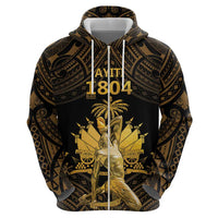 Haitian Negre Marron 1804 Hoodie Gold Polynesian Pattern LT9 - Polynesian Pride