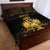 Haitian Negre Marron 1804 Quilt Bed Set Gold Polynesian Pattern