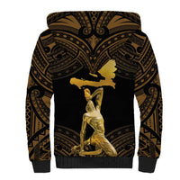 Haitian Negre Marron 1804 Sherpa Hoodie Gold Polynesian Pattern LT9 - Polynesian Pride