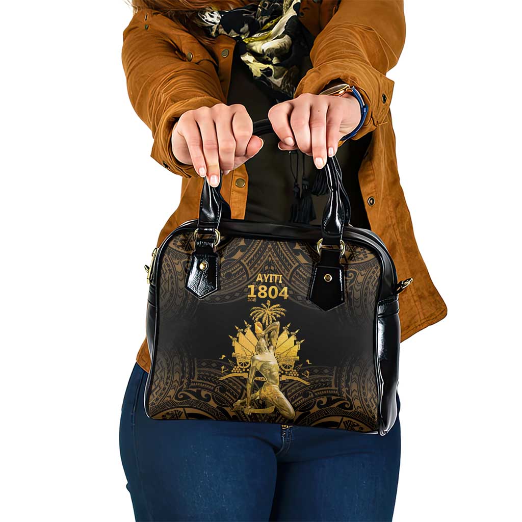Haitian Negre Marron 1804 Shoulder Handbag Gold Polynesian Pattern LT9 One Size Gold - Polynesian Pride
