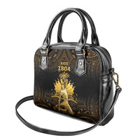Haitian Negre Marron 1804 Shoulder Handbag Gold Polynesian Pattern LT9 - Polynesian Pride