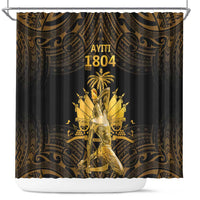 Haitian Negre Marron 1804 Shower Curtain Gold Polynesian Pattern LT9 Gold - Polynesian Pride