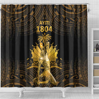 Haitian Negre Marron 1804 Shower Curtain Gold Polynesian Pattern LT9 - Polynesian Pride