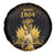 Haitian Negre Marron 1804 Spare Tire Cover Gold Polynesian Pattern