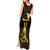 Haitian Negre Marron 1804 Tank Maxi Dress Gold Polynesian Pattern