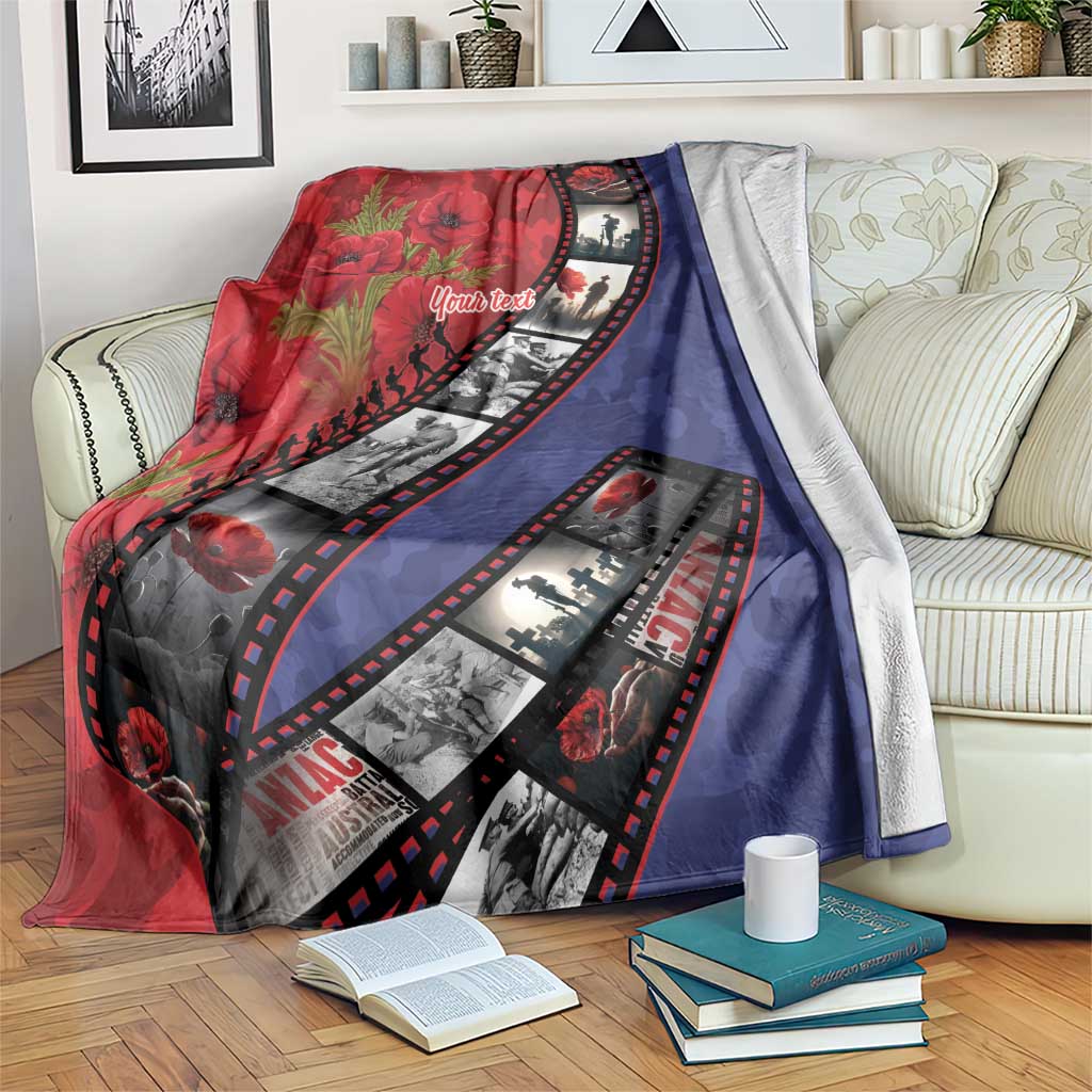 Personalised ANZAC Spirit 1915-2026 Filmstrip Tribute Blanket Lest We Forget 25 April LT9 Red - Polynesian Pride