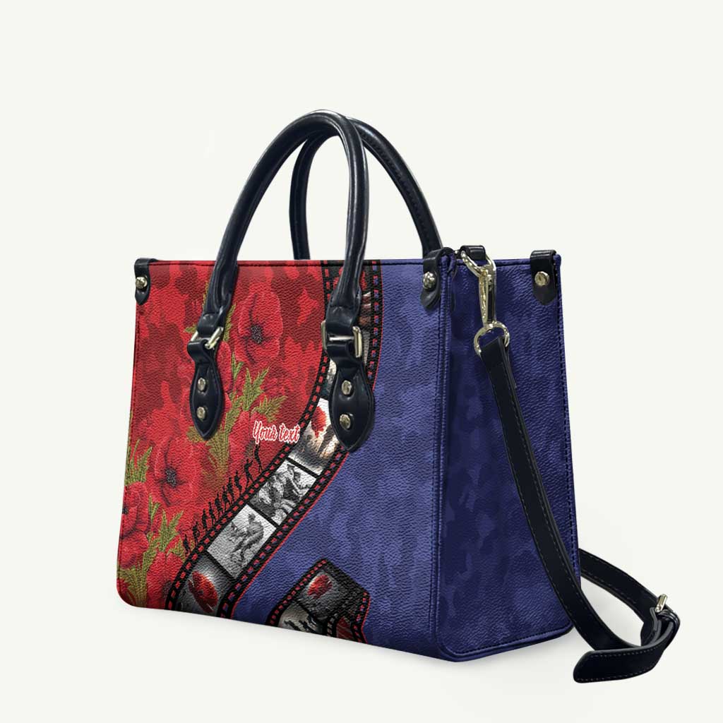 Personalised ANZAC Spirit 1915-2026 Filmstrip Tribute Leather Bag Lest We Forget 25 April LT9 Red - Polynesian Pride