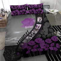 Personalised Remembering ANZAC Lest We Forget Bedding Set Vintage Film Frame Memorial Purple Poppy LT9 - Polynesian Pride
