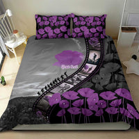 Personalised Remembering ANZAC Lest We Forget Bedding Set Vintage Film Frame Memorial Purple Poppy LT9 - Polynesian Pride