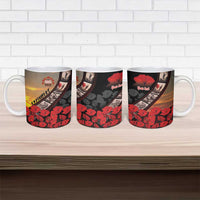 Personalised Remembering ANZAC Lest We Forget Ceramic Mug Vintage Film Frame Memorial Red Poppy LT9 - Polynesian Pride