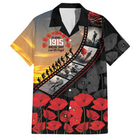 Personalised Remembering ANZAC Lest We Forget Hawaiian Shirt Vintage Film Frame Memorial Red Poppy LT9 Red - Polynesian Pride