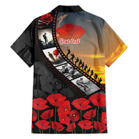 Personalised Remembering ANZAC Lest We Forget Hawaiian Shirt Vintage Film Frame Memorial Red Poppy LT9 - Polynesian Pride