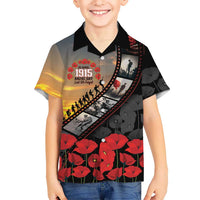 Personalised Remembering ANZAC Lest We Forget Hawaiian Shirt Vintage Film Frame Memorial Red Poppy LT9 - Polynesian Pride