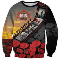 Personalised Remembering ANZAC Lest We Forget Sweatshirt Vintage Film Frame Memorial Red Poppy LT9 Unisex Red - Polynesian Pride