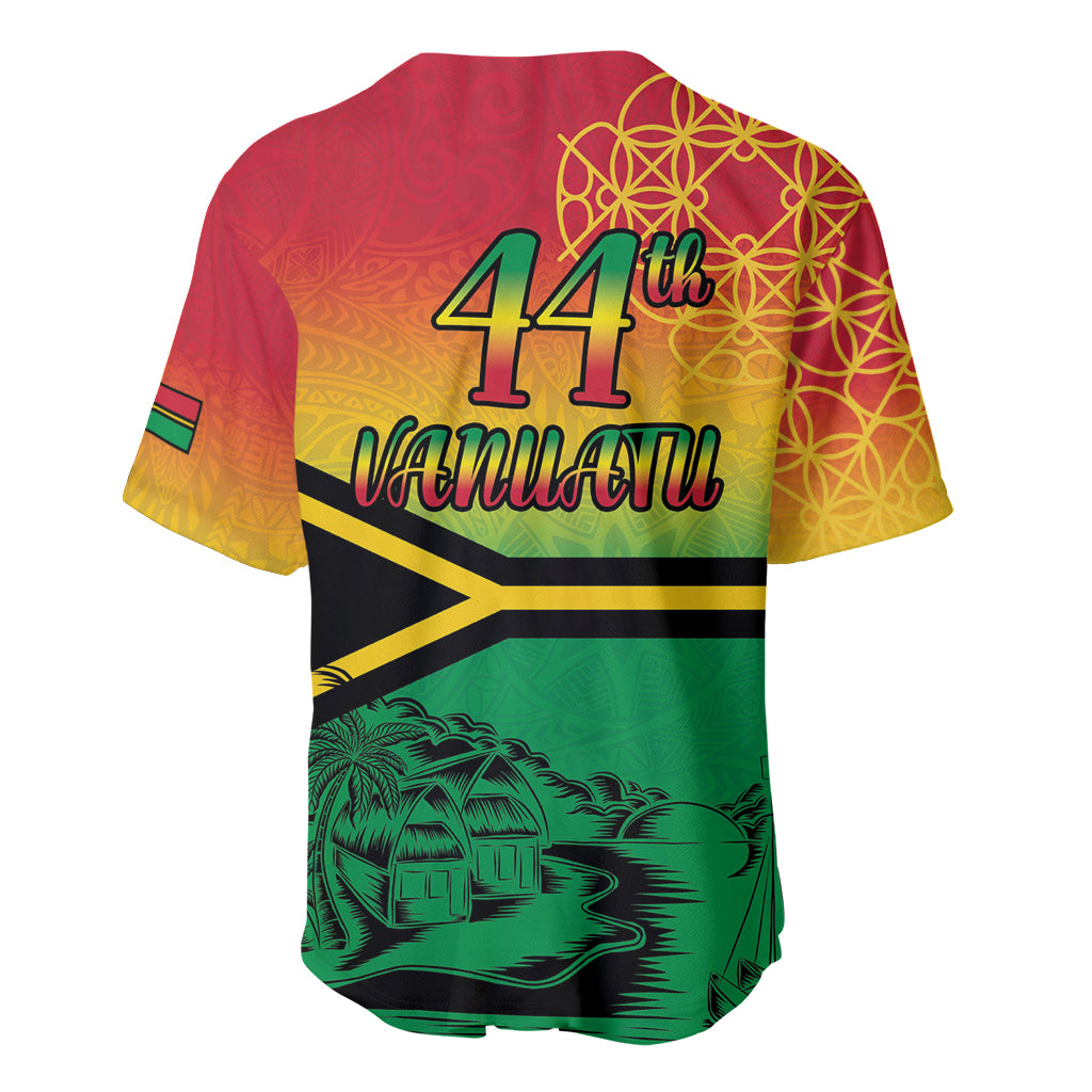 Hapi 44th Indipendens Dei Vanuatu Baseball Jersey Yumi 1980 with Vanuatuan Beach Landscape LT9 - Polynesian Pride