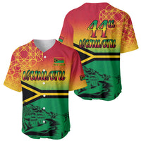 Hapi 44th Indipendens Dei Vanuatu Baseball Jersey Yumi 1980 with Vanuatuan Beach Landscape LT9 - Polynesian Pride