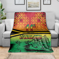 Hapi 44th Indipendens Dei Vanuatu Blanket Yumi 1980 with Vanuatuan Beach Landscape LT9 - Polynesian Pride