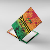 Hapi 44th Indipendens Dei Vanuatu Canvas Wall Art Yumi 1980 with Vanuatuan Beach Landscape LT9 With Frame Reggae - Polynesian Pride