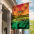 Hapi 44th Indipendens Dei Vanuatu Garden Flag Yumi 1980 with Vanuatuan Beach Landscape