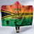 Hapi 44th Indipendens Dei Vanuatu Hooded Blanket Yumi 1980 with Vanuatuan Beach Landscape