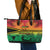 Hapi 44th Indipendens Dei Vanuatu Leather Tote Bag Yumi 1980 with Vanuatuan Beach Landscape